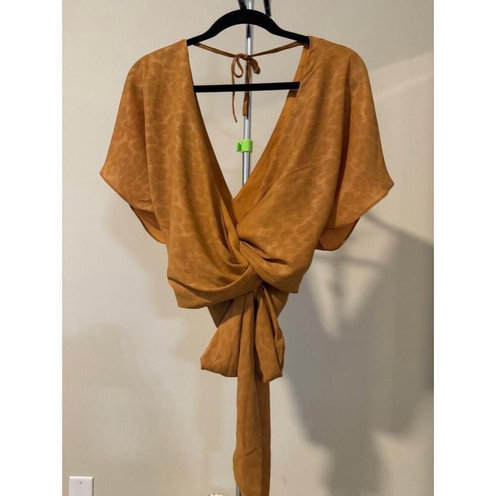 Women's Current Air Brown Wrap Top - Size S